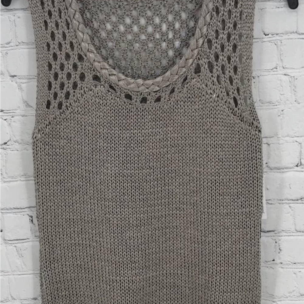 Banana Republic Chunky Knit Sleeveless Sweater Stunning Shimmering Truff…
